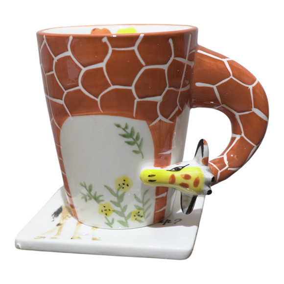 Inflatables Giraffe Mug with Saucer 16 oz Ceramic Coffee Tea Cup NWOT w Box NWOT - Picture 3 of 9